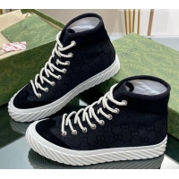 Good Quality Gucci GG Canvas High top Sneakers Black 607072