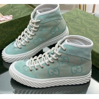 Low Price Gucci GG Canvas High top Sneakers Light Green 607074