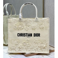 Top Grade LARGE DIOR OR DIOR BOOK TOTE D-Lace Embroidery M1286ZTD-2