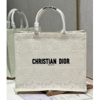 Unique Discount LARGE DIOR OR DIOR BOOK TOTE D-Lace Embroidery M1286ZTD-5