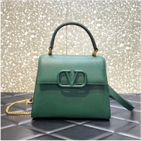 Inexpensive VALENTINO VSLING small Grain calf leather Shoulder bag WB0F53 blackish green