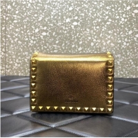 Luxury Discount VALENTINO Garavani Rockstud Calfskin Clutch WP0P86R Brass