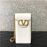 Good Product Good Taste VALENTINO LOCO calf leather chain phone case WP0Z11 white