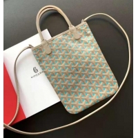 New Style Goyard Poitiers Claire-Voie Top Handle Bag 8013 Turquoise Blue