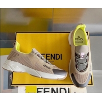 Discount Fendi Faster Trainers Low-top Sneakers in Beige Knit Mesh 401029