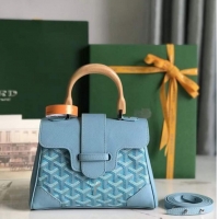 Pretty Style Goyard Saigon Souple Mini Top Handle Bag 8005 Light Blue