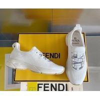 Sumptuous Fendi Faster Trainers Low-top Sneakers in White Knit Mesh 401031