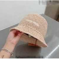 Cheapest Miu Miu Straw Bucket Hat 061302 Light Pink 2023