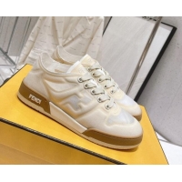 Pretty Style Fendi Match Mesh Low Top Sneakers Light Yellow 420069