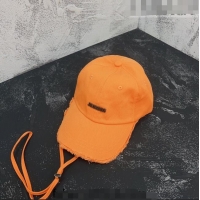 Promotional Jacquemus Baseball Hat with Fringe 0613 Yellow 2023