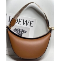 Famous Brand Loewe Original Leather Shoulder Handbag 3073 Brown