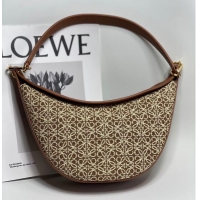 Well Crafted Loewe Original Leather Shoulder Handbag 3073 Brown Embroidery