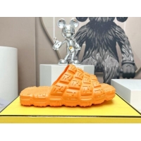 Sophisticated Fendi Cloud Slides Sandals in FF Rubber Orange 0420103