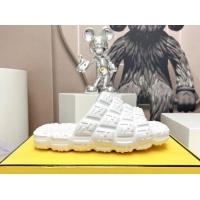 Good Quality Fendi Cloud Slides Sandals in White FF Rubber 420105