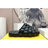 Good Product Fendi Cloud Slides Sandals in Black FF Rubber 420106