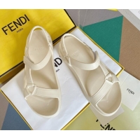 Best Product Fendi Feel Rubber Sandals White 62027