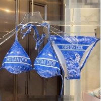 Buy Fashionable Dior Toile de Jouy Two Pieces Swimwear D3116 Blue 2023