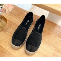 Best Grade Prada Logo Mesh Espadrilles Black 224106