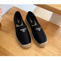 Unique Style Prada Logo Nylon Espadrilles Black 224109