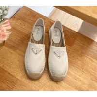 Best Price Prada Logo Nylon Espadrilles White 224112