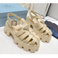 Purchase Prada Foam Rubber Platform Sandals 5.5cm Quartz Beige 426077