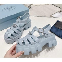 Grade Quality Prada Foam Rubber Platform Sandals 5.5cm Light Blue 426078