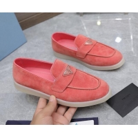 Stylish Prada Suede Loafers Pink 1D222N 612119