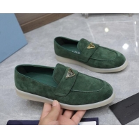 Hot Style Prada Suede Loafers Dark Green 1D222N 612121