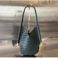 Lower Price Bottega Veneta Small Solstice Shoulder Bag in Intrecciato Leather 740898 Dark Green 2023