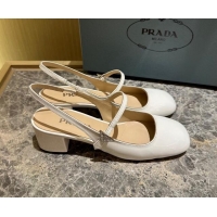 Purchase Prada Patent Leather Slingback Pumps 4cm Light Beige 1I161N 612142