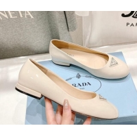 Fashion Prada Patent Leather ballerinas White 1F200N 612159