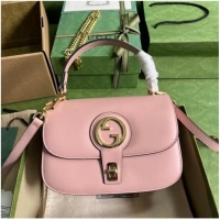 Famous Brand GUCCI BLONDIE TOP-HANDLE BAG 735101 Light pink