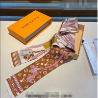 Good Product Louis Vuitton Silk Bandeau Scarf 8x120cm LV0925 Brown 2022