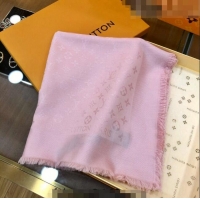 Good Product Louis Vuitton LV Shine Monogram Shawl Scarf 142cm 8149 Pink 2022