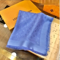 Top Quality Louis Vuitton LV Shine Monogram Shawl Scarf 142cm 8149 Blue 2022