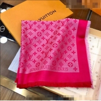 Shop Fashion Louis Vuitton LV Shine Monogram Shawl Scarf 142cm 8149 Dark Pink 2022