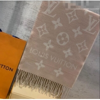 Famous Brand Louis Vuitton LV Essential Monogram Wool Long Scarf 34x180cm 12216 Pink 2022