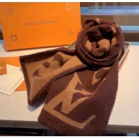 Pretty Style Louis Vuitton Monogram Cashmere Long Scarf 24x200cm 12322 Brown 2022