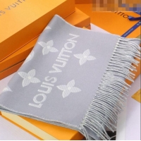 Well Crafted Louis Vuitton LV Essential Shine Monogram Wool Long Scarf 32x180cm 21546 Light Grey 2023