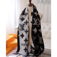 Promotional Louis Vuitton LV Essential Shine Monogram Wool Long Scarf 32x180cm 21546 Black 2023