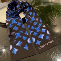 Trendy Design Louis Vuitton Silk Bandeau Scarf 0215 Blue/Black 2023