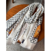 Luxurious Louis Vuitton Shiny Long Scarf 200x110cm LV42803 White 2023