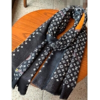 Hot Sell Cheap Louis Vuitton Shiny Long Scarf 200x110cm LV42802 Black 2023