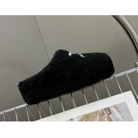 Good Looking Celine Shearling Platform Mules 5cm Black 331060