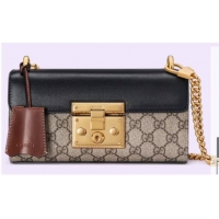 New Design GUCCI PADLOCK MINI SHOULDER BAG 735103 Black and brown