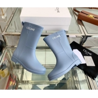 Stylish Celine Rubber Rain Boots Blue 420035