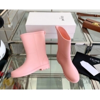 Sophisticated Celine Rubber Rain Boots Pink 420038