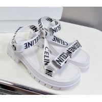 Pretty Style Celine Printed Strap Sandals White 524100