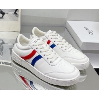 Sumptuous Celine Tennis Sneakers in Calfskin Leather White/Red/Blue 524108