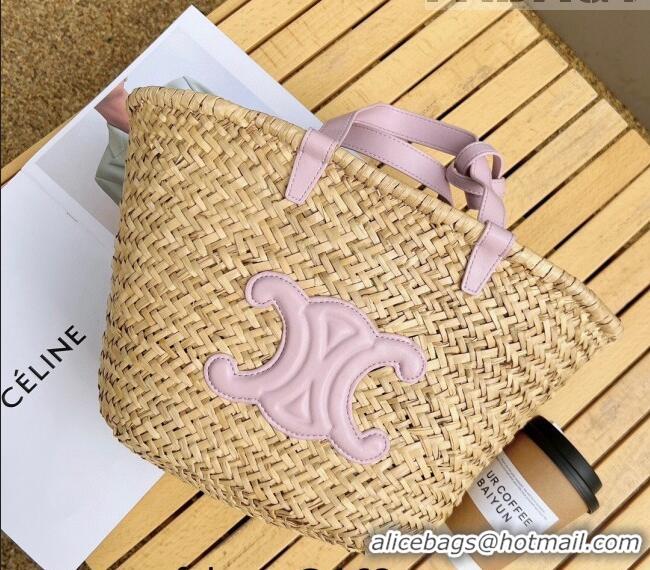 Good Product Celine Straw Basket Bag 0510 Beige/Light Purple 2023